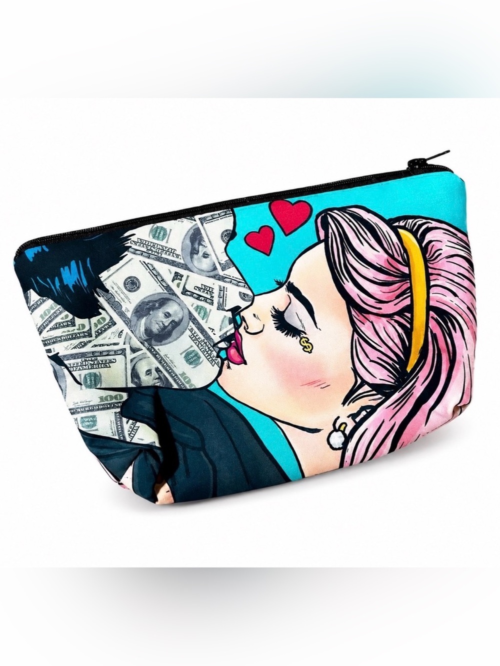 “I love him for his money” makeup/ change/ stash pouch